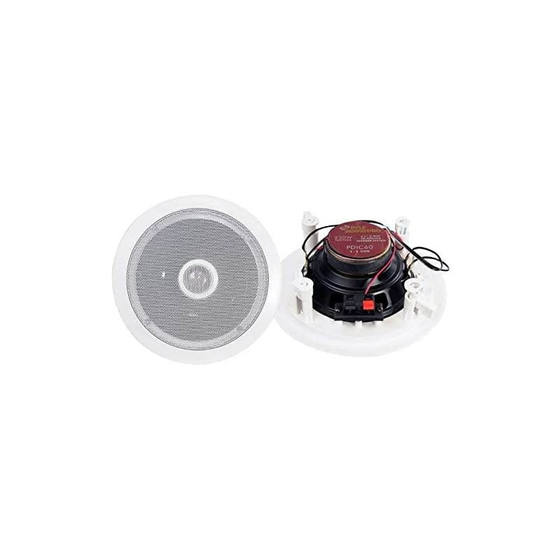 4 New  65quot 500W 2 Way Round In WallCeiling Home Speakers System Audio