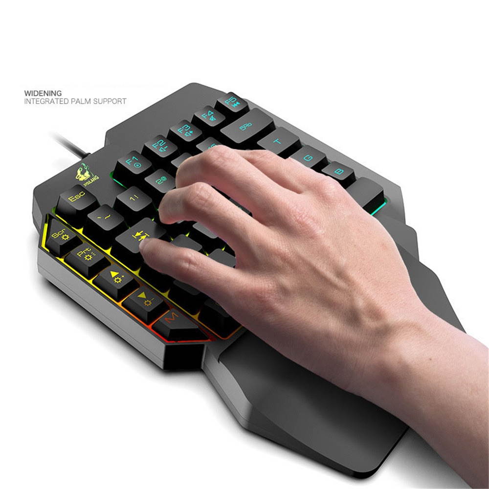 Freewolf 39-key Mechanical Feel One-handed Waterproof Backlit Mobile Game Keyboard K15 Keyboard