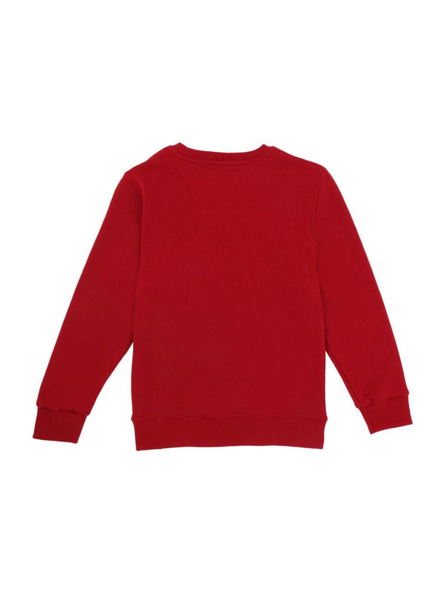 Proteens Kids Red Cotton Printed Full Sleeves Sweatshirt