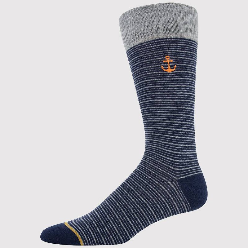 Signature Gold by GOLDTOE Men's Embroidery Striped Crew Socks 3pk - 6-12.5