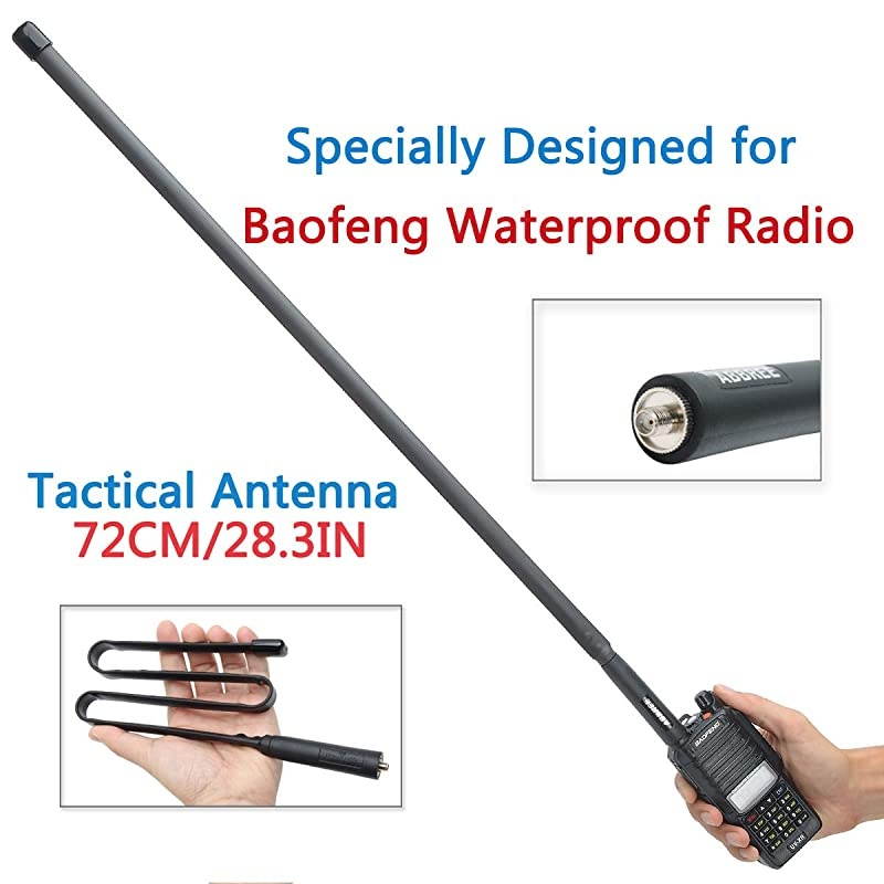 28.3 Inch Length SMA-Female Dual Band 144/430Mhz Foldable CS Tactical Antenna for Baofeng UV-XR UV-9R Plus UV-5R BF-F8HP GT-3WP UV-5RWP Waterproof Two Way Radio