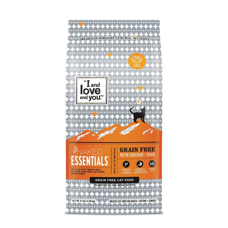 I and Love and You Naked Essentials Chicken and Duck Dry Cat Food - 11lbs