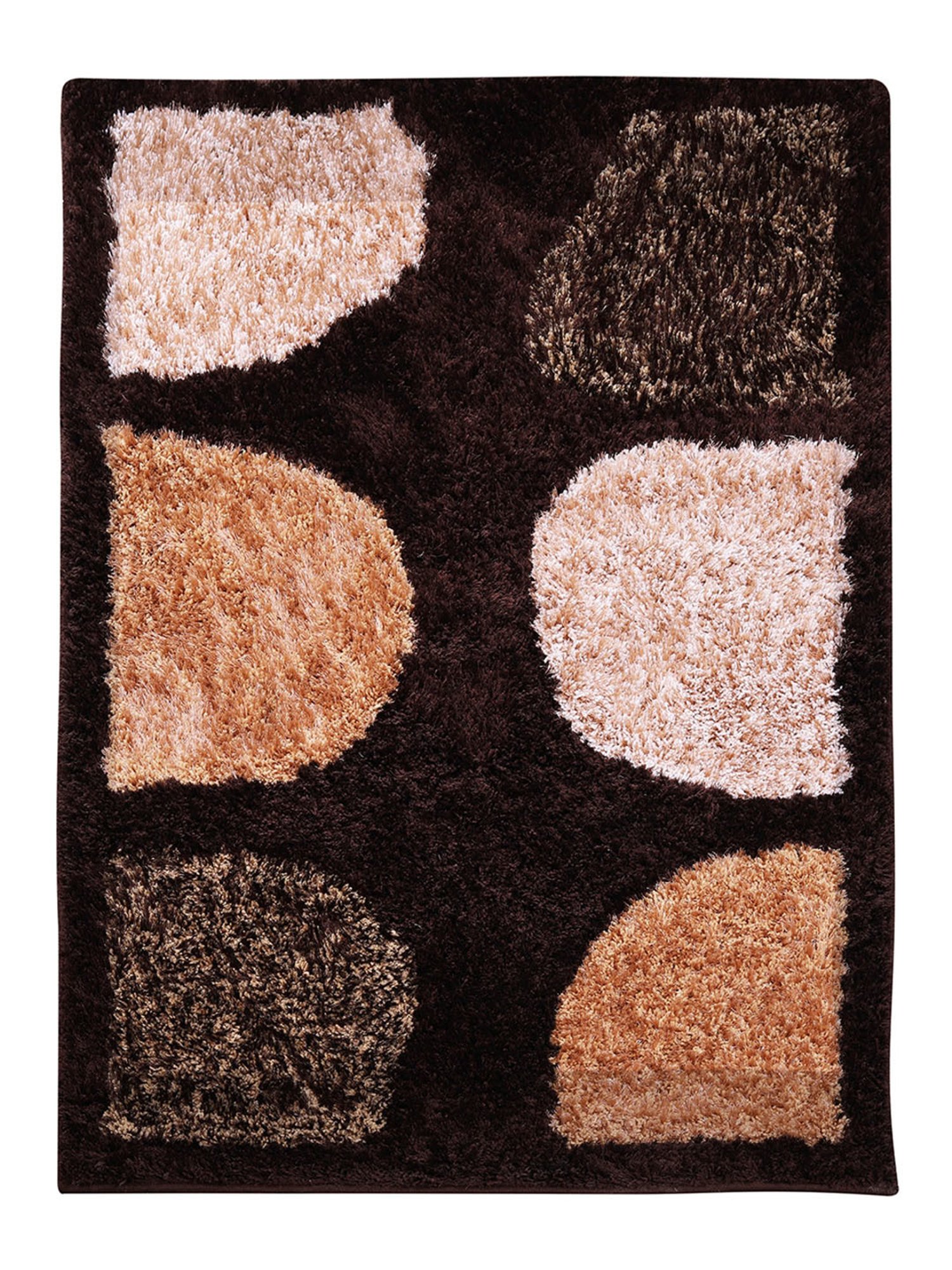 Romee Brown Polyester Geometric Carpets