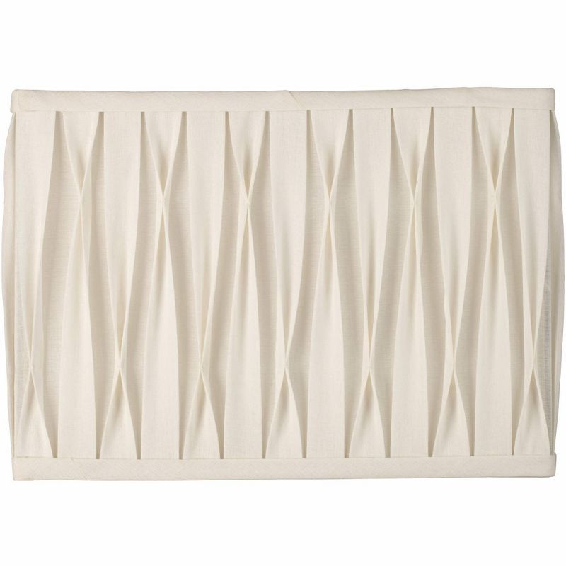 Springcrest White Pinched Pleat Medium Rectangle Lamp Shade 14" Wide x 7" Deep x 10" High (Spider) Replacement with Harp and Finial