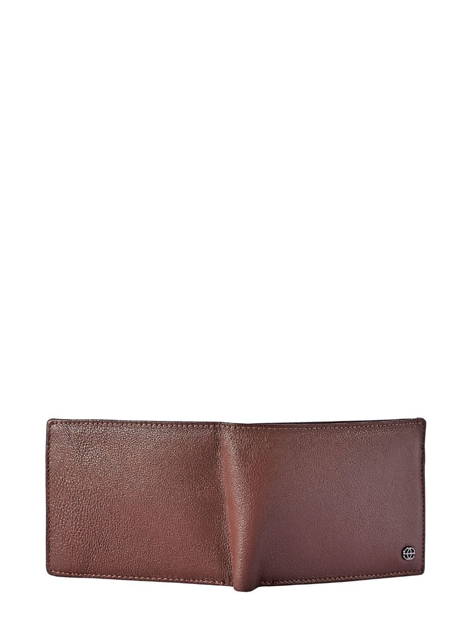 Eske Cole Brown Textured Leather Bi-Fold Wallet for Men
