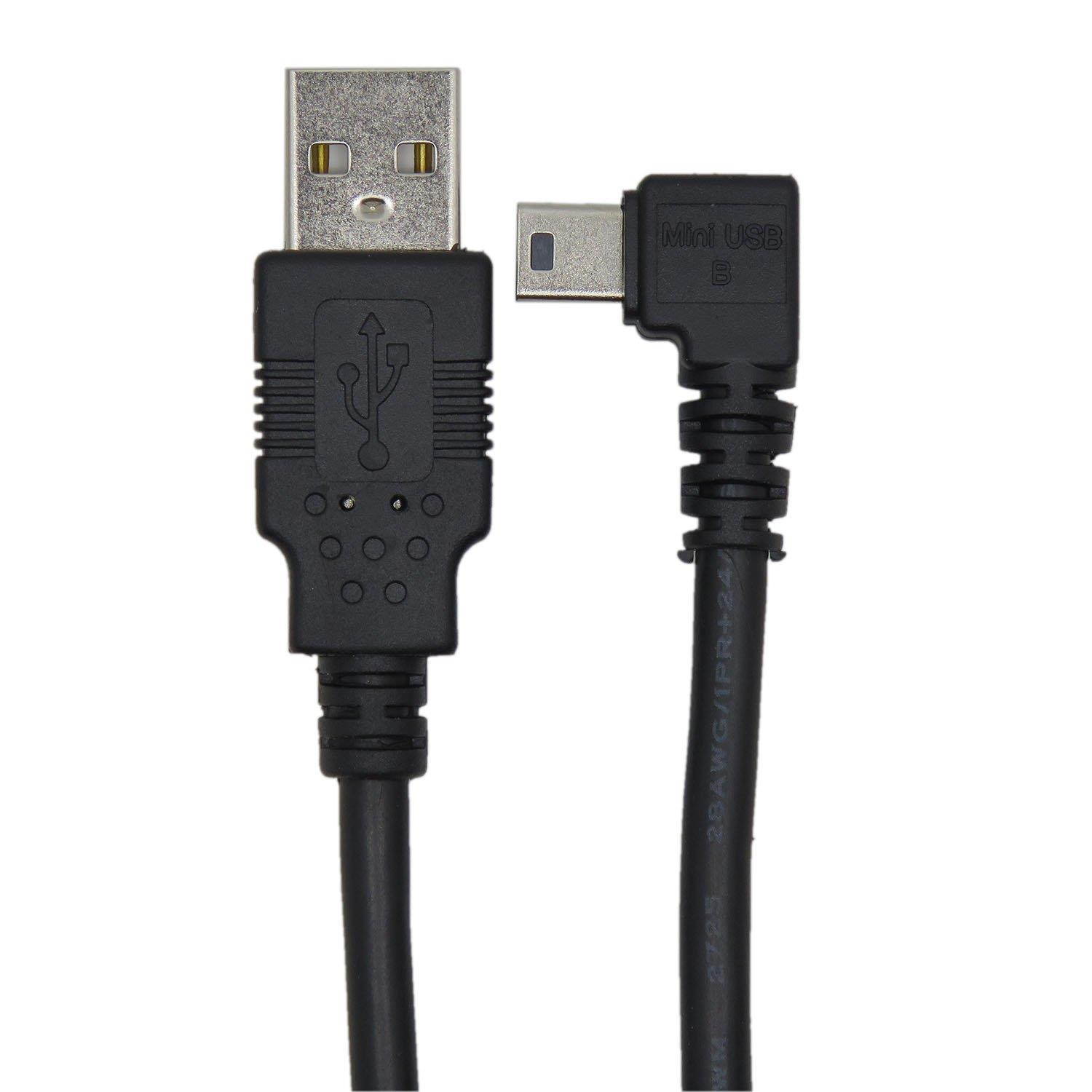CableDeconn 6FT Mini USB B Type 5pin Male Left Angled 90 Degree to USB 2.0 Male Data Car GPS Devices Cable