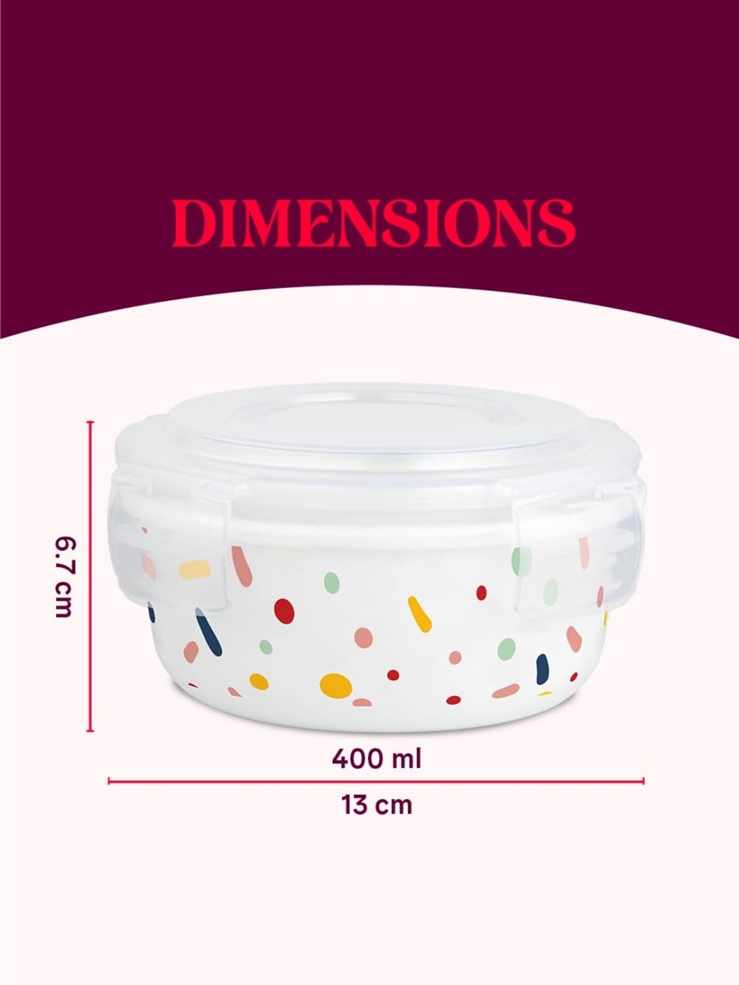 Larah by Borosil Multicolor Opalware Lunch Box with Lunch Bag