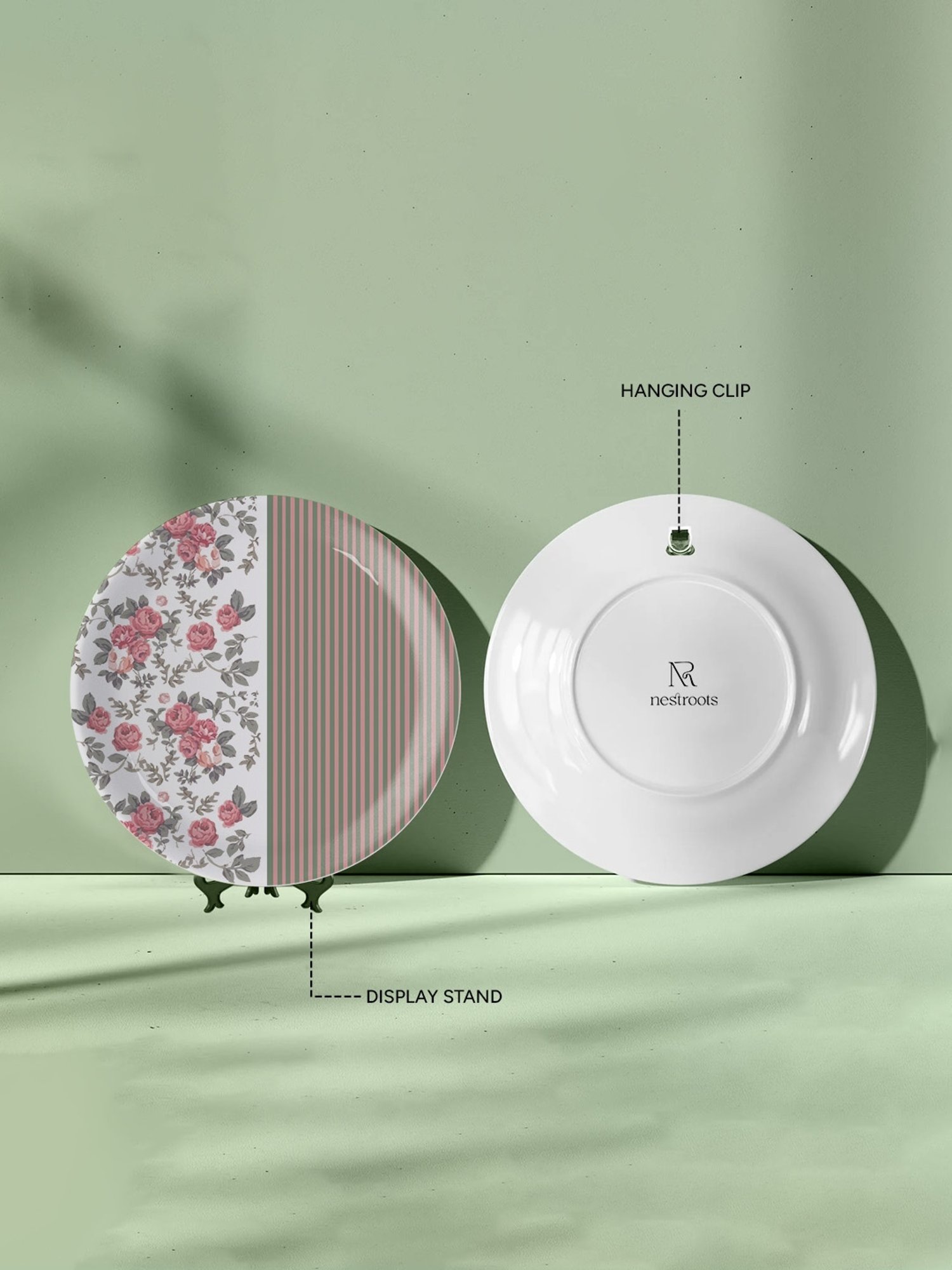 Nestroots English Floral Printed Multicolor Porcelain Wall Plate