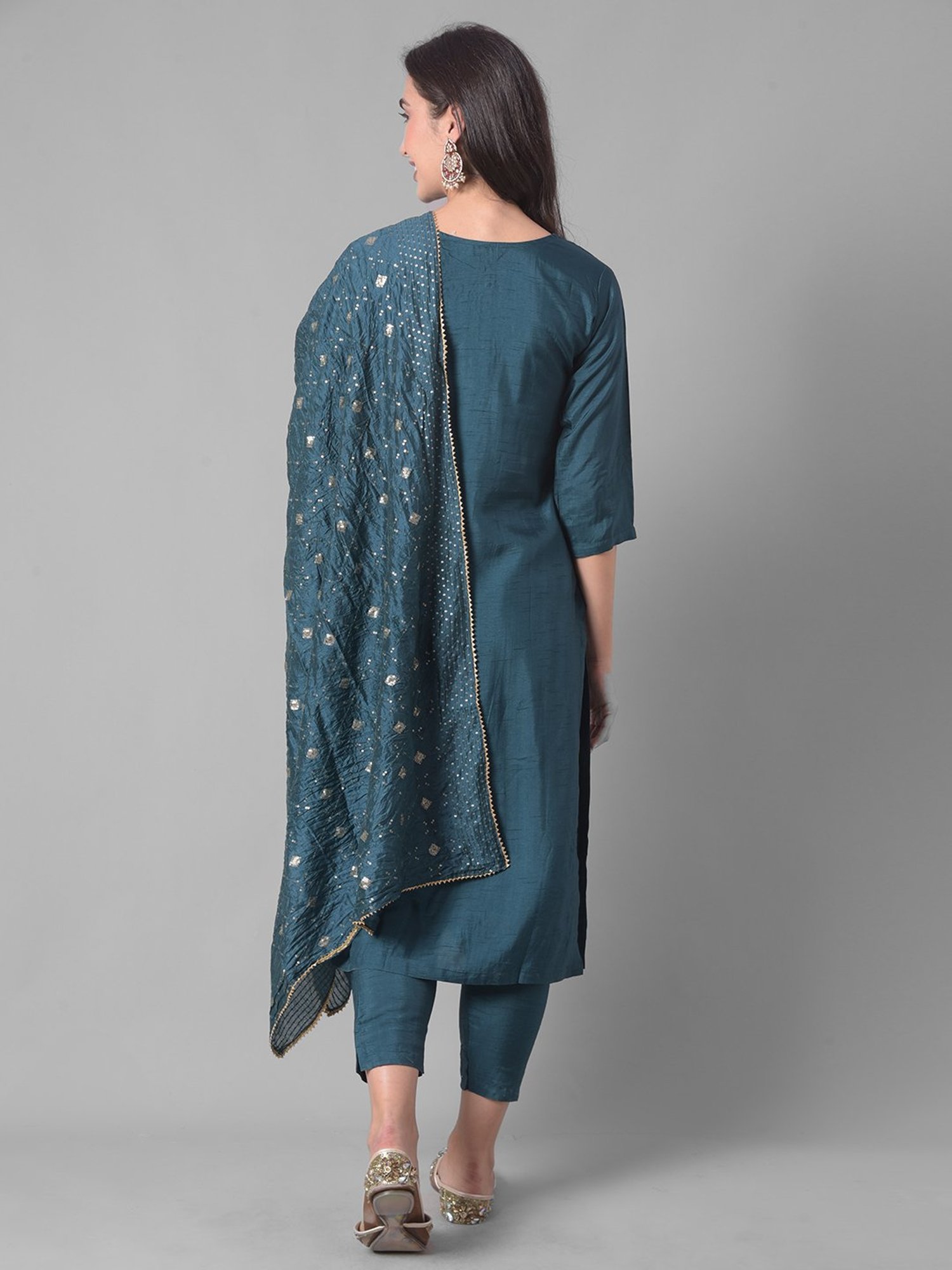 Dollar Missy Blue Embellished Kurta With Pants & Dupatta