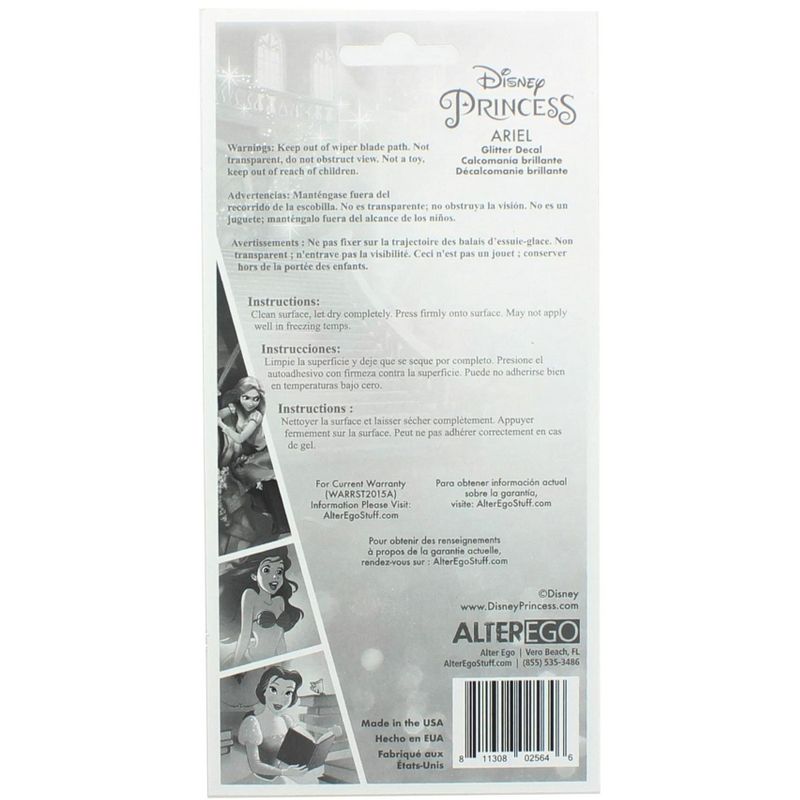 Alterego Disney Princess Ariel 4 x 8 Inch Glitter Decal