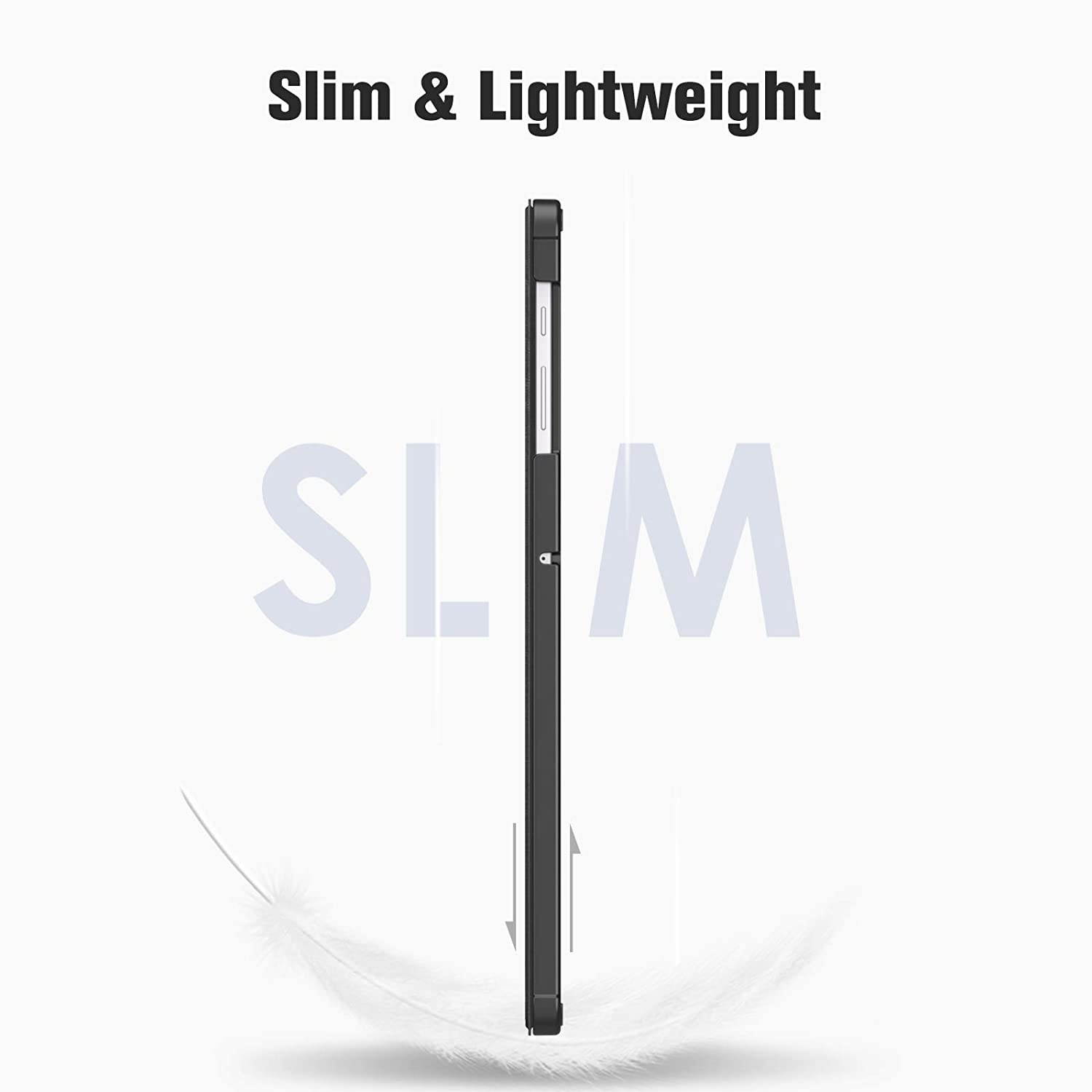 Fintie Slim Case for Samsung Galaxy Tab S7 Plus 12.4'' 2020 (Model SM-T970/T975/T976/T978) with S Pen Holder, Ultra Lightweight Tri-Fold Stand Cover with Auto Wake/Sleep, Black