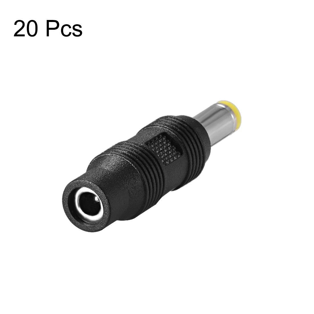 DC Power Converter 5.5mm x 2.1mm Male to 3.5mm x 1.35mm Female Adapter Connector 20Pcs