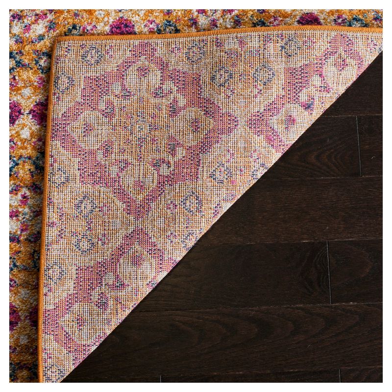 Fuchsia/Gold Botanical Loomed Accent Rug - (3'X5') - Safavieh