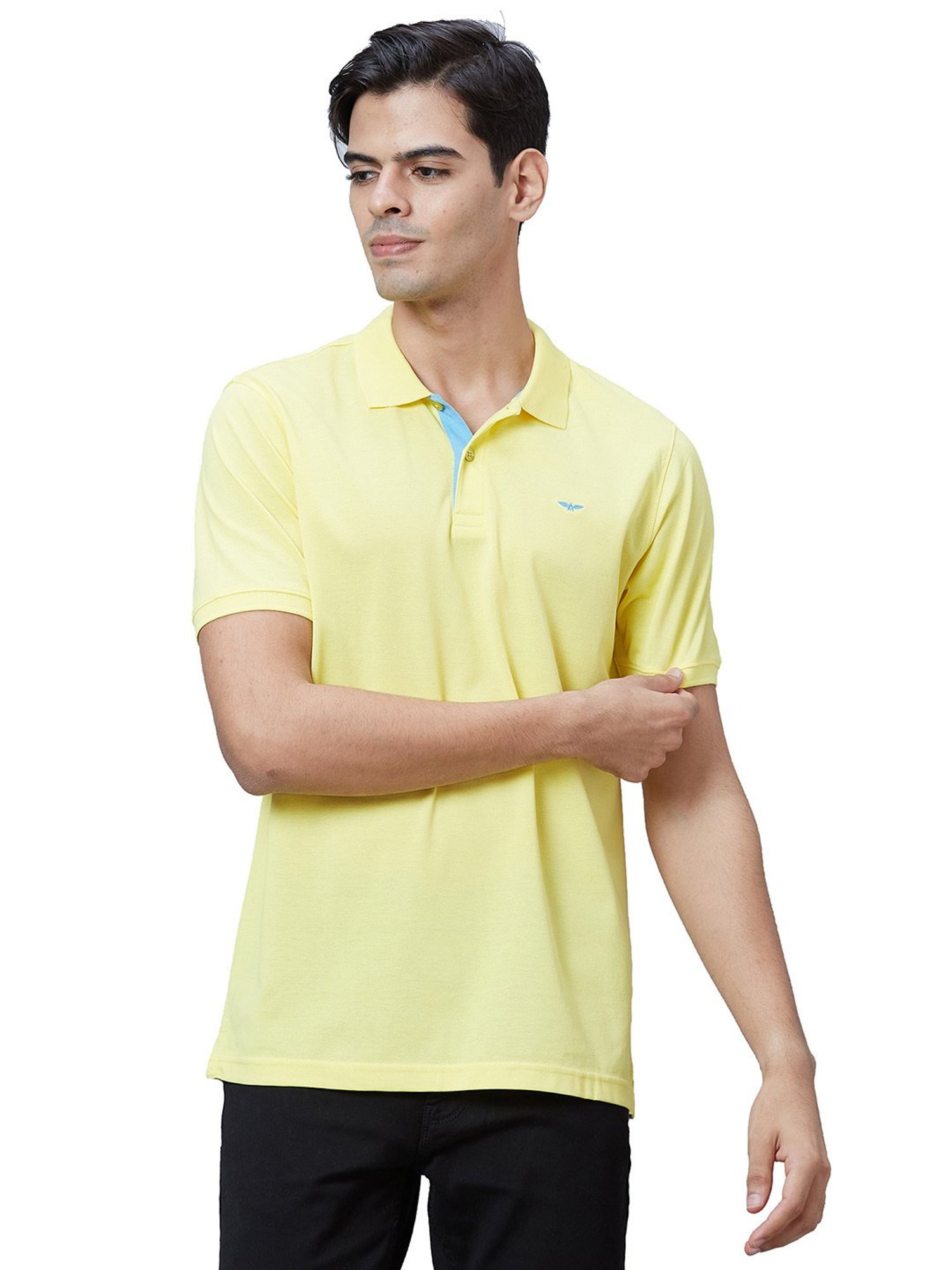 Park Avenue Yellow Slim Fit Polo T-Shirt