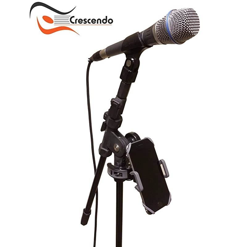 CR-30 SlimClip Mic Stand Phone Holder, iPhone Clamp Mount, Pole Phone Mount, Microphone, Music, or Drum Stand - for iPhone, Samsung Galaxy or Note, Pixel, Any Smartphone