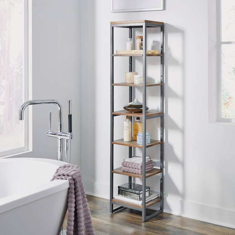 Barnside Metro 7 Tier Shelf Tower Driftwood - Home Styles