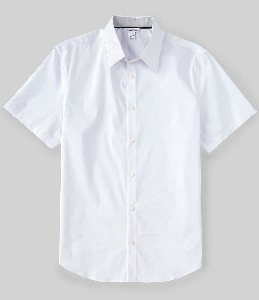 Calvin Klein Poplin Stretch Short-Sleeve Woven Shirt