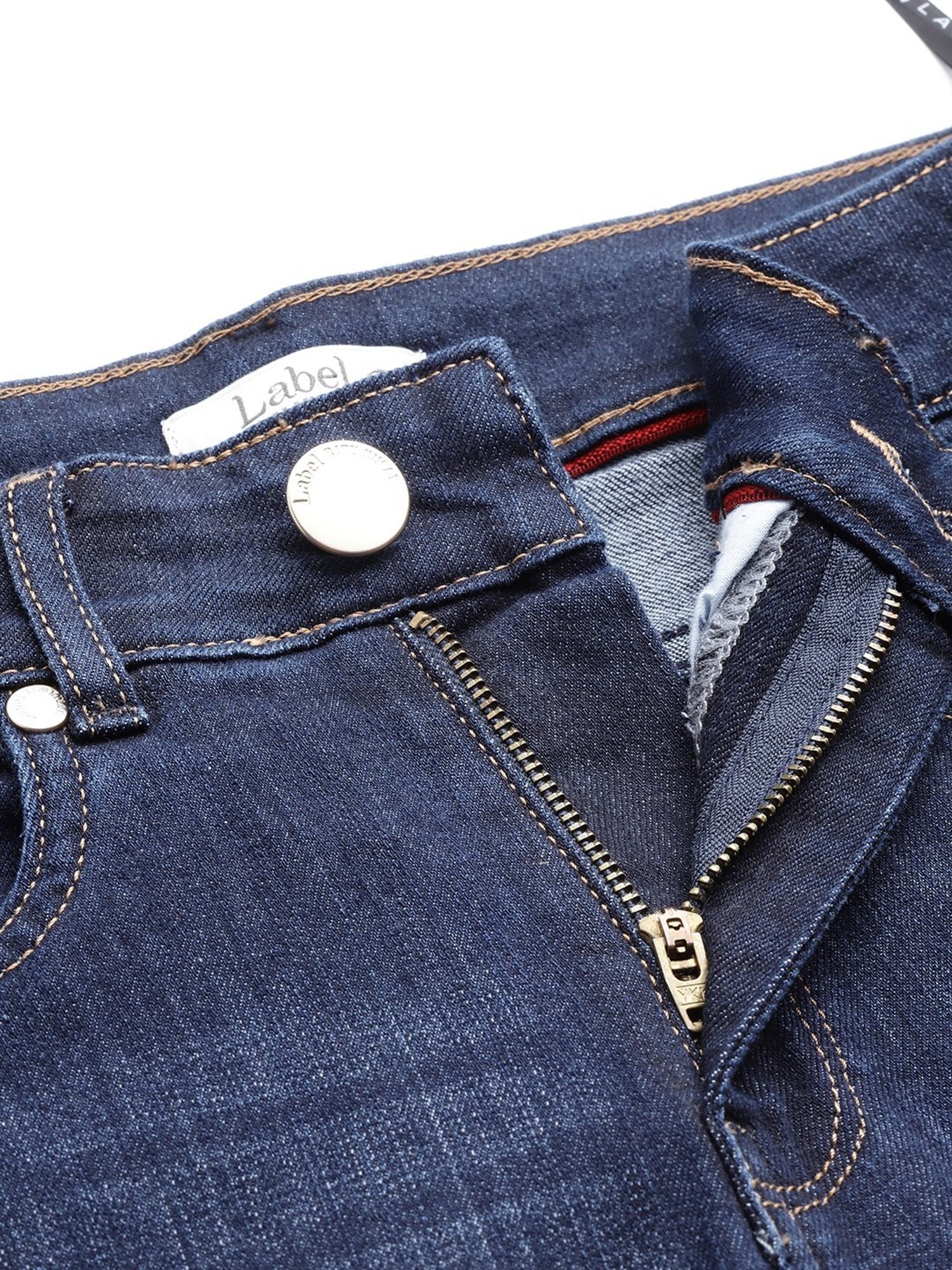 Label Ritu Kumar Indigo Mid Rise Solid Denim Jeans