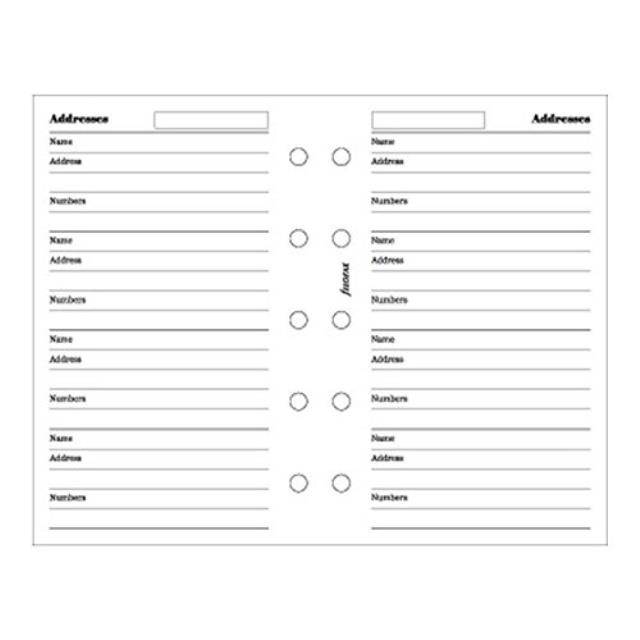 filofax mini name/address/phone sheets binder b510201
