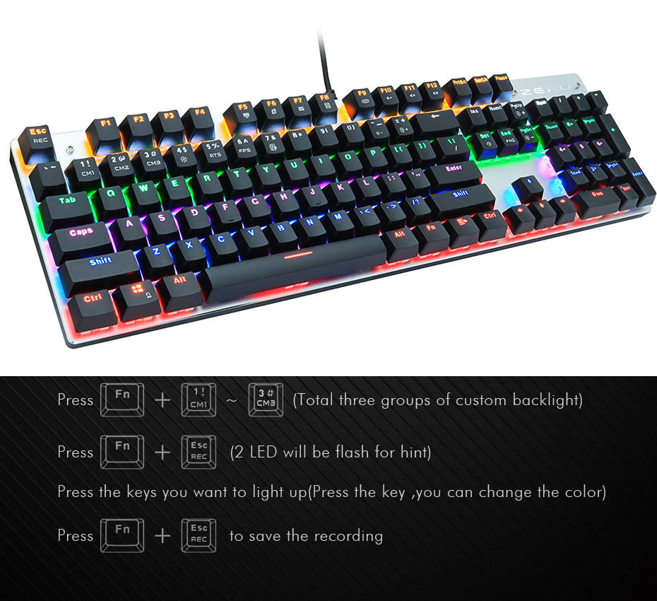 mokgezltd Mechanical Keyboard 87 keys Blue Switch Gaming Keyboards for Tablet Desktop sticker