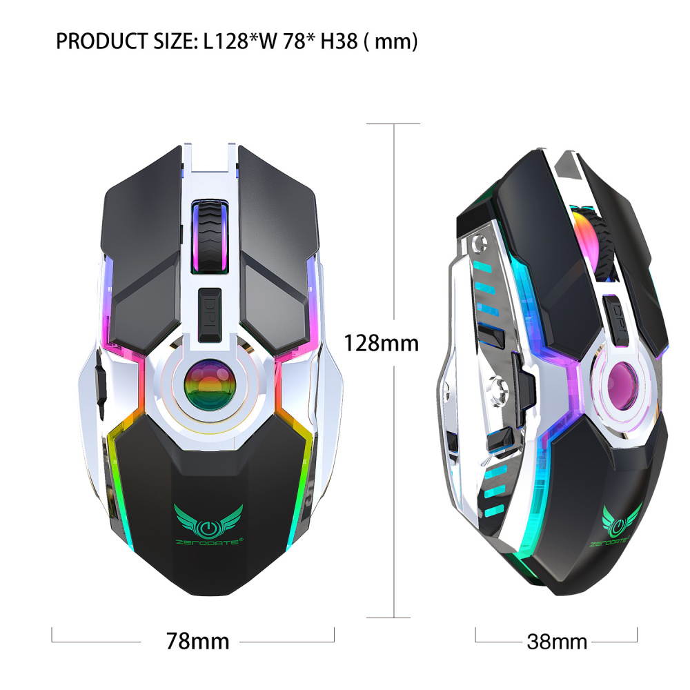 New rechargeable mouse RGB light wireless mouse 2.4G adjustable DPI game player 7 Buttons Gaming Machine Laptop Computer Mouses For PC