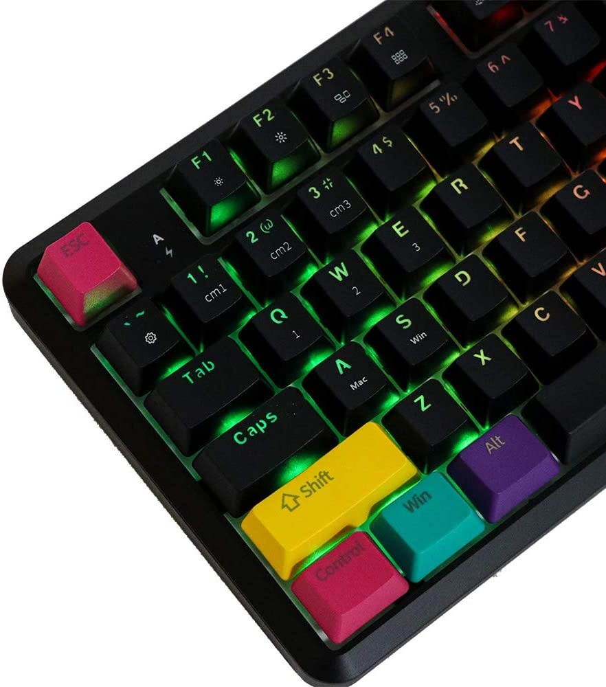 EPOMAKER Ajazz K870T 87 Keys Bluetooth Wired/Wireless Mechanical Keyboard with RGB Backlit, Type C Cable, 2000mAh Battery, NKRO for Gamer (Ajazz Blue Switch, Black)