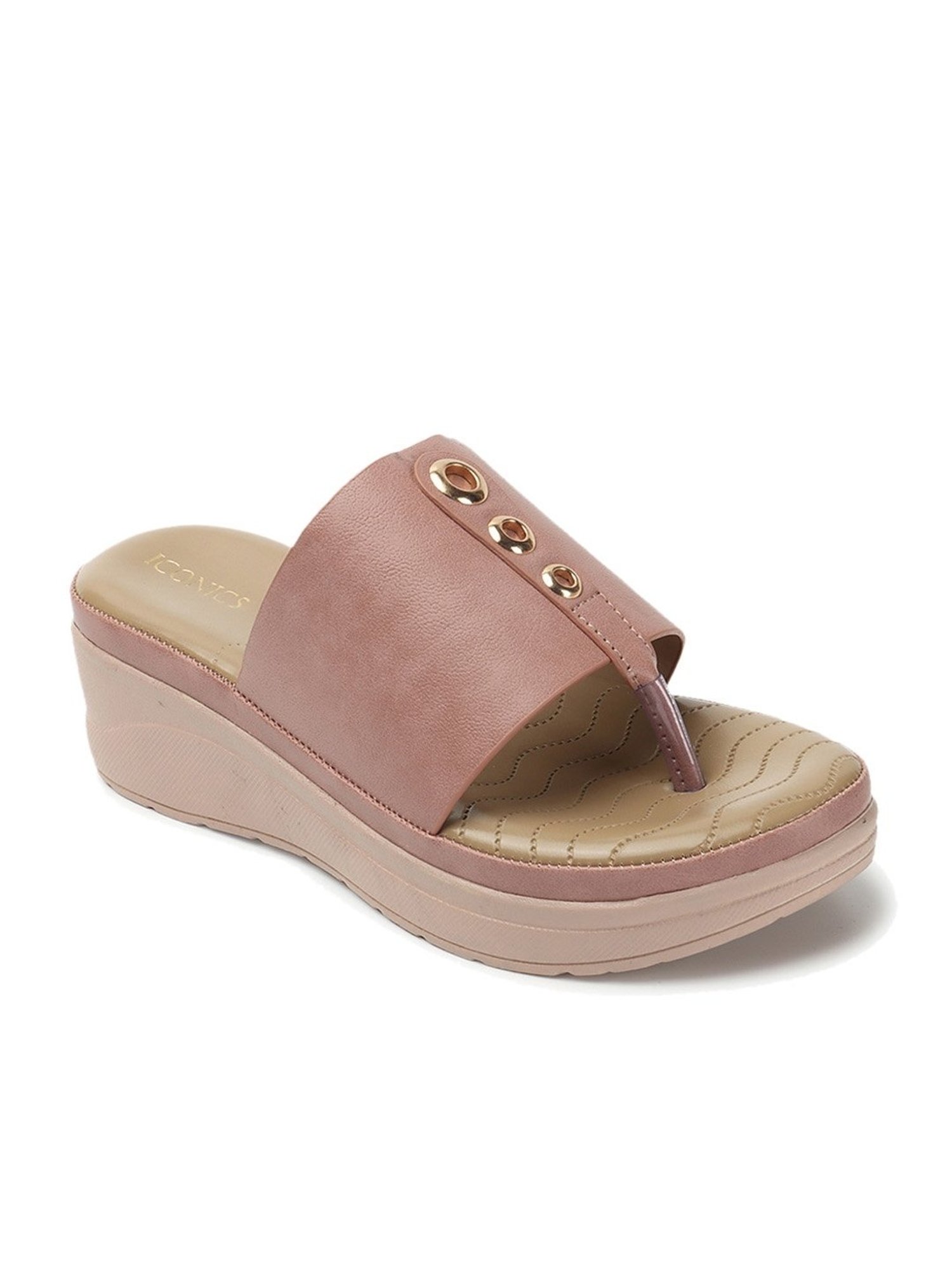 Iconics Women's Peach Thong Wedges