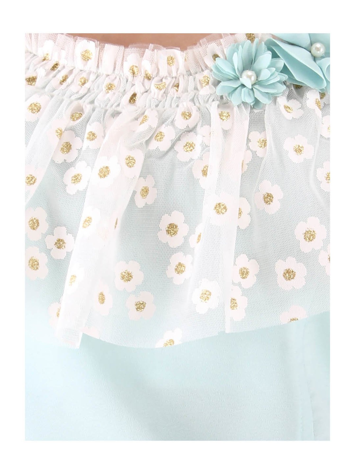 Cutecumber Kids Sky Blue Applique Top