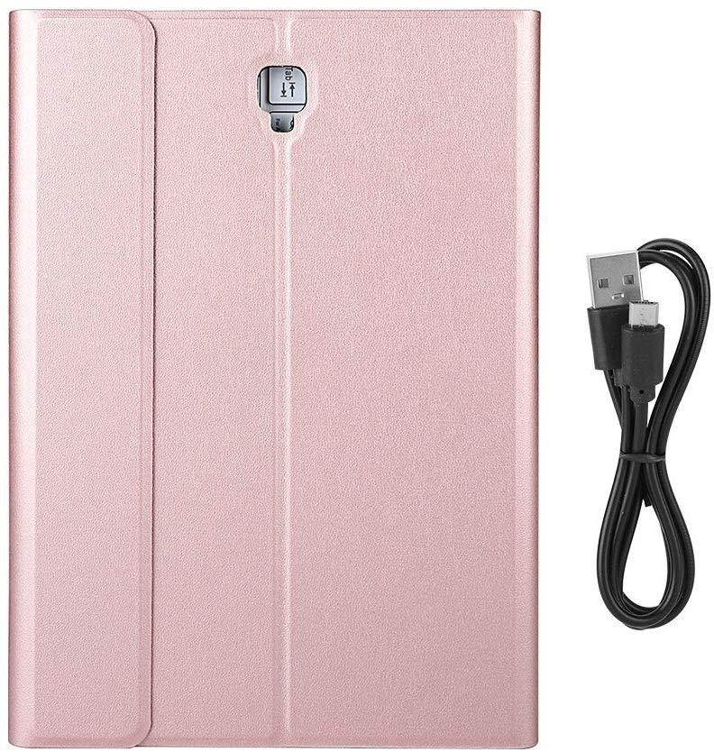 Zerone Wireless Keyboard Case for 10.1'' Samsung Tablet S4, Tab A,10.5 T830/T835 Bluetooth Detachable Keyboard Magnetic Folio with Screen Protector & Stylus Holder(Rose Gold)