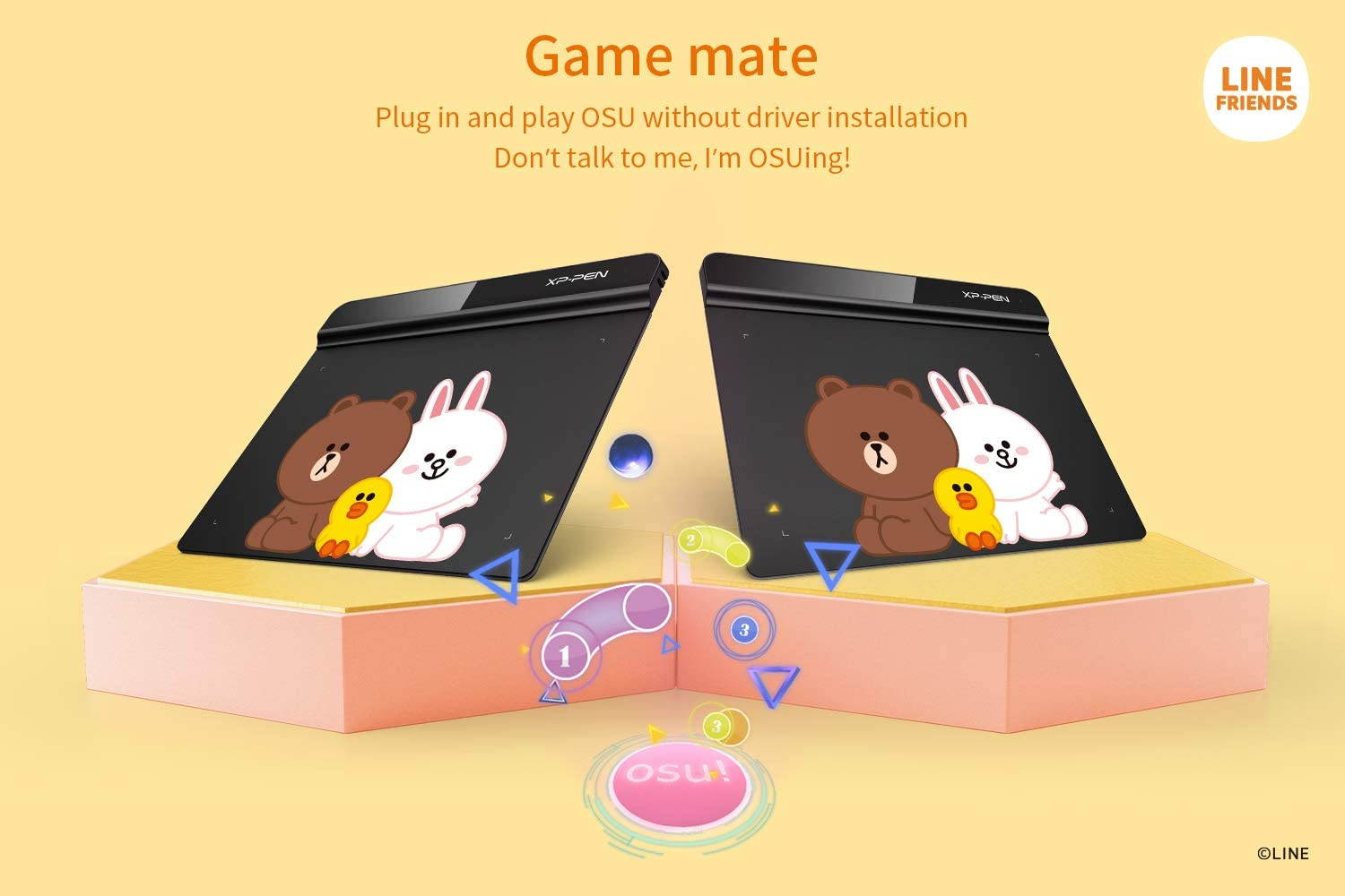 XP-PEN OSU Tablet StarG640 Digital Drawing Pad Line Friends Edition Digital Tablet for Online Teaching Remote Work E-Learning OSU Game and Digital Signature