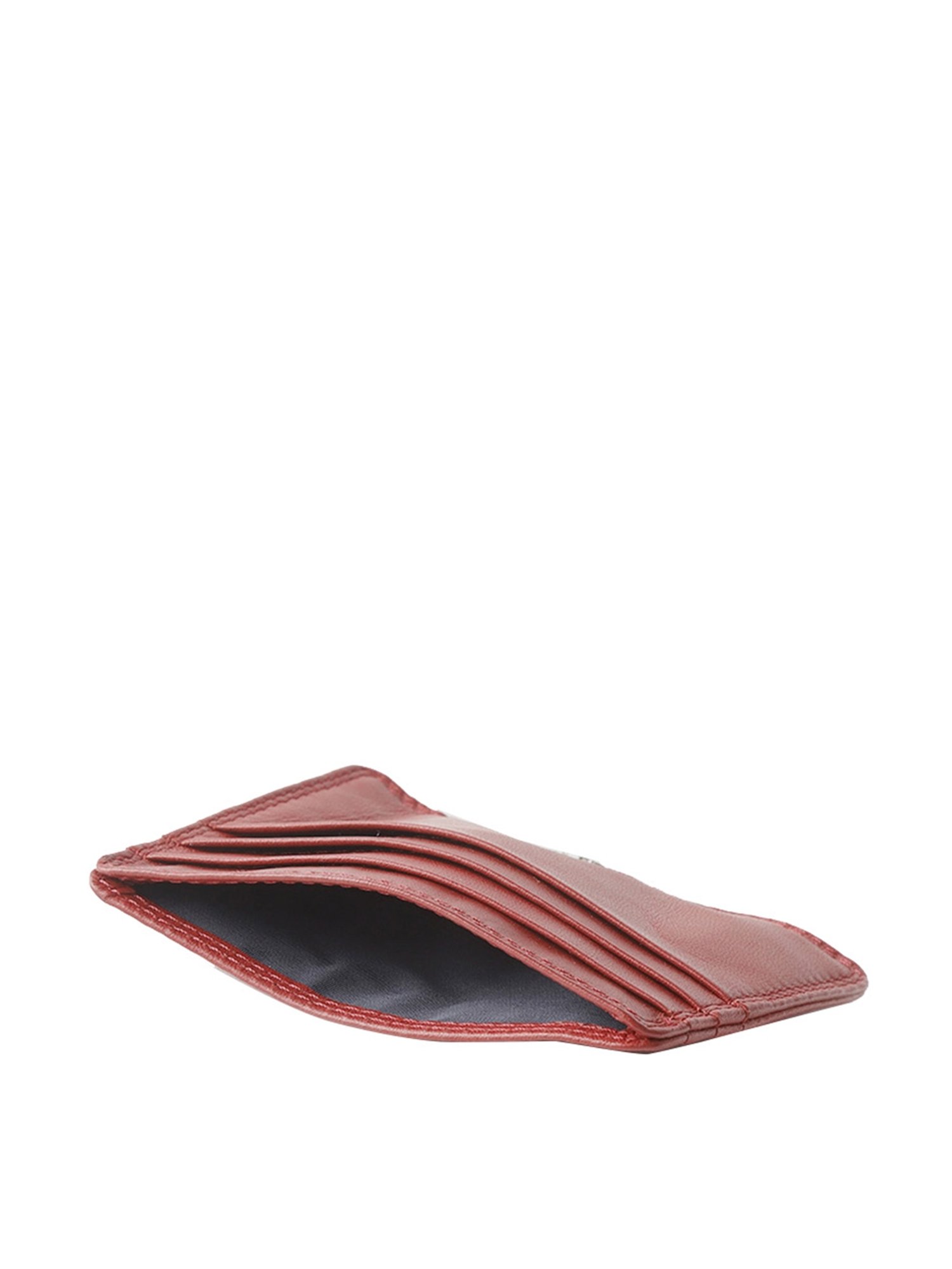 Brown Bear Red Casual Leather Rfid Card Holder for Men