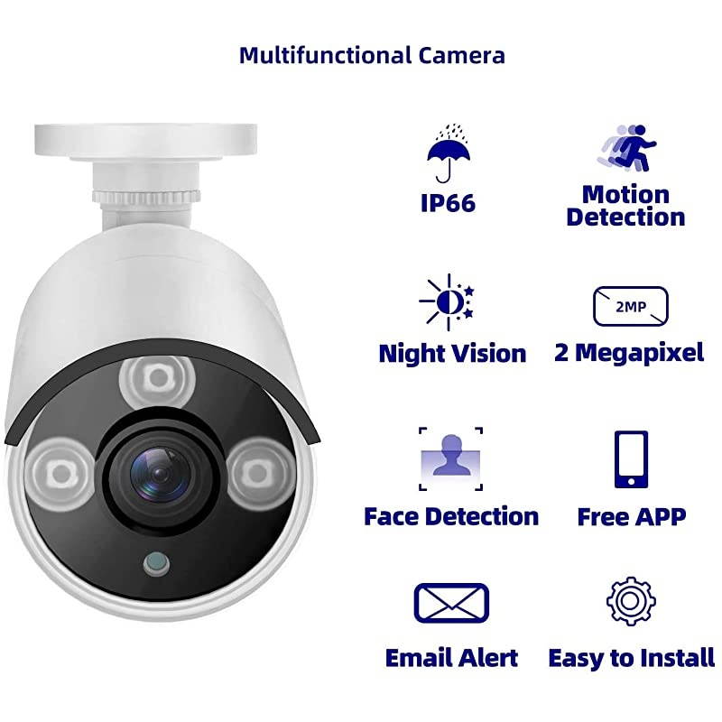 5MP 2TB] Wired Security Camera System, 8CH 5MP Super HD DVR Surveillance Systems 8PCS Full HD Indoor Outdoor Home Cameras with Night Vision Motion Detection