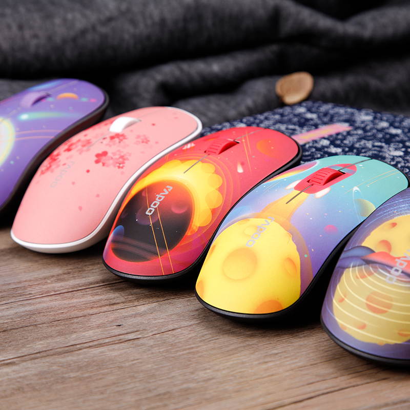 Rapoo M200  Ergonomic Design, Ultra-thin and Portable Colorful Exterior 2.4GHz Wireless Quiet Clicking Mouse For Office And Game - Blue