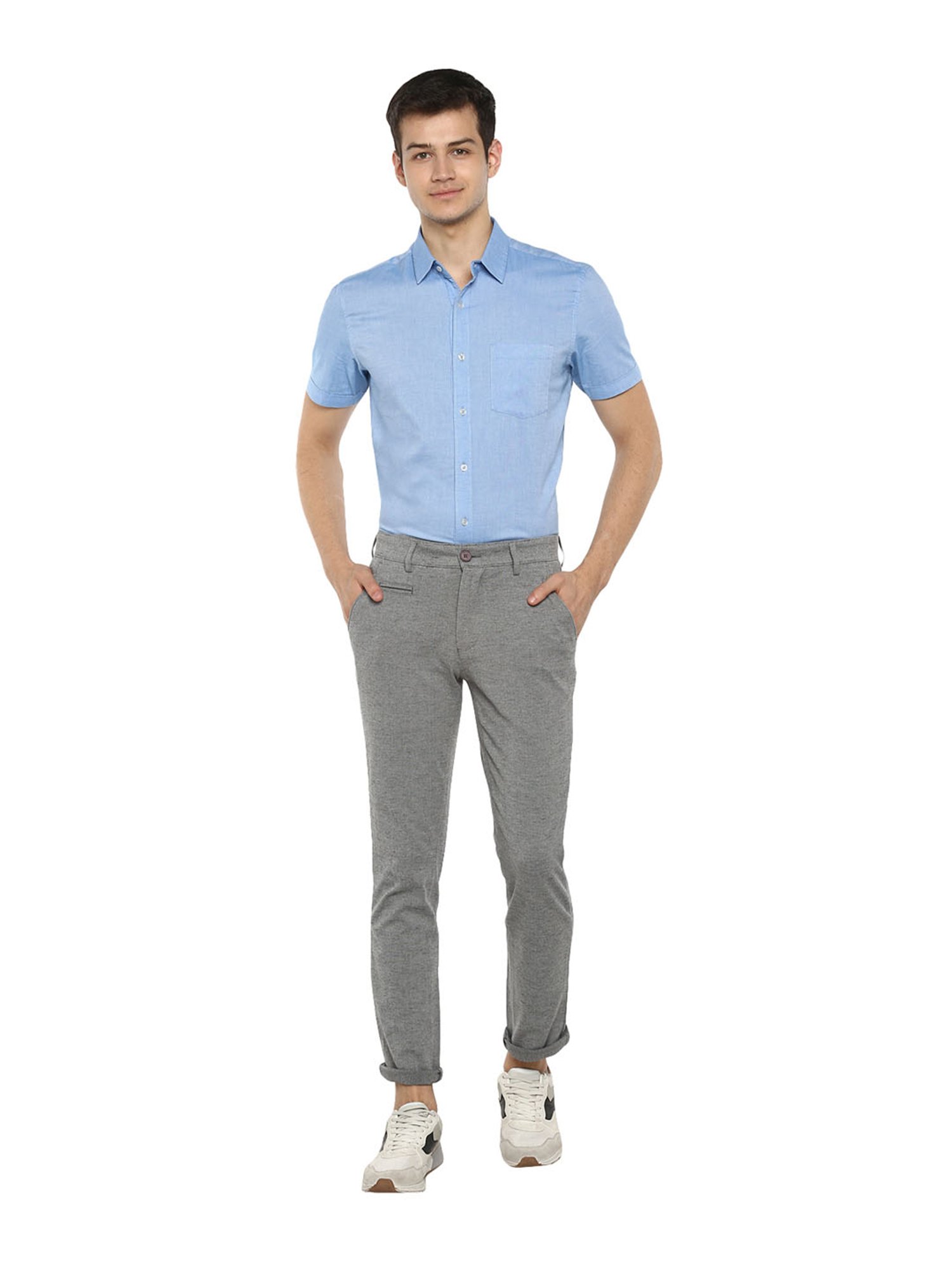 Red Chief Grey Regular Fit Trousers
