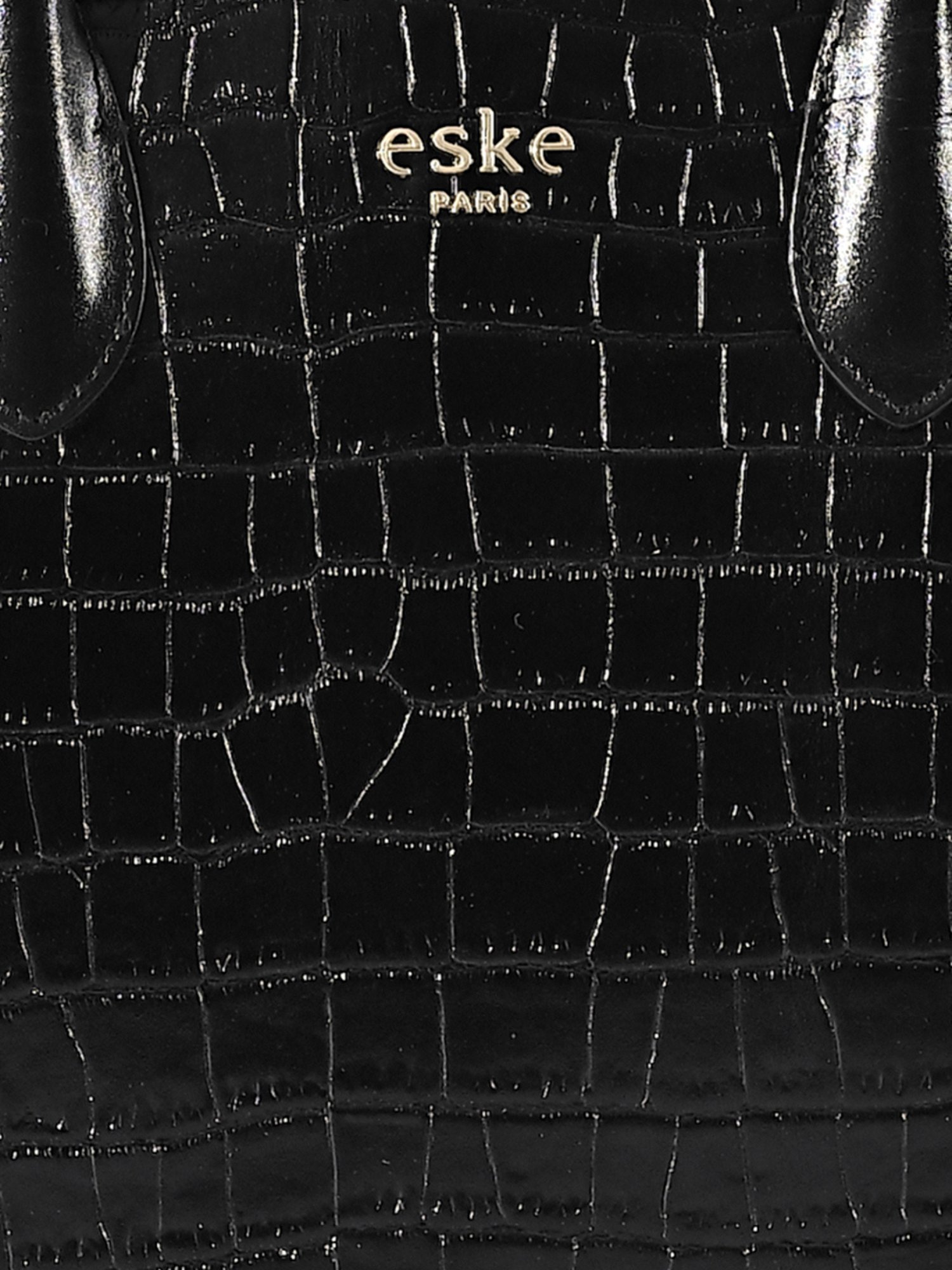 Eske Noah Black Textured Leather Large Satchel Handbag