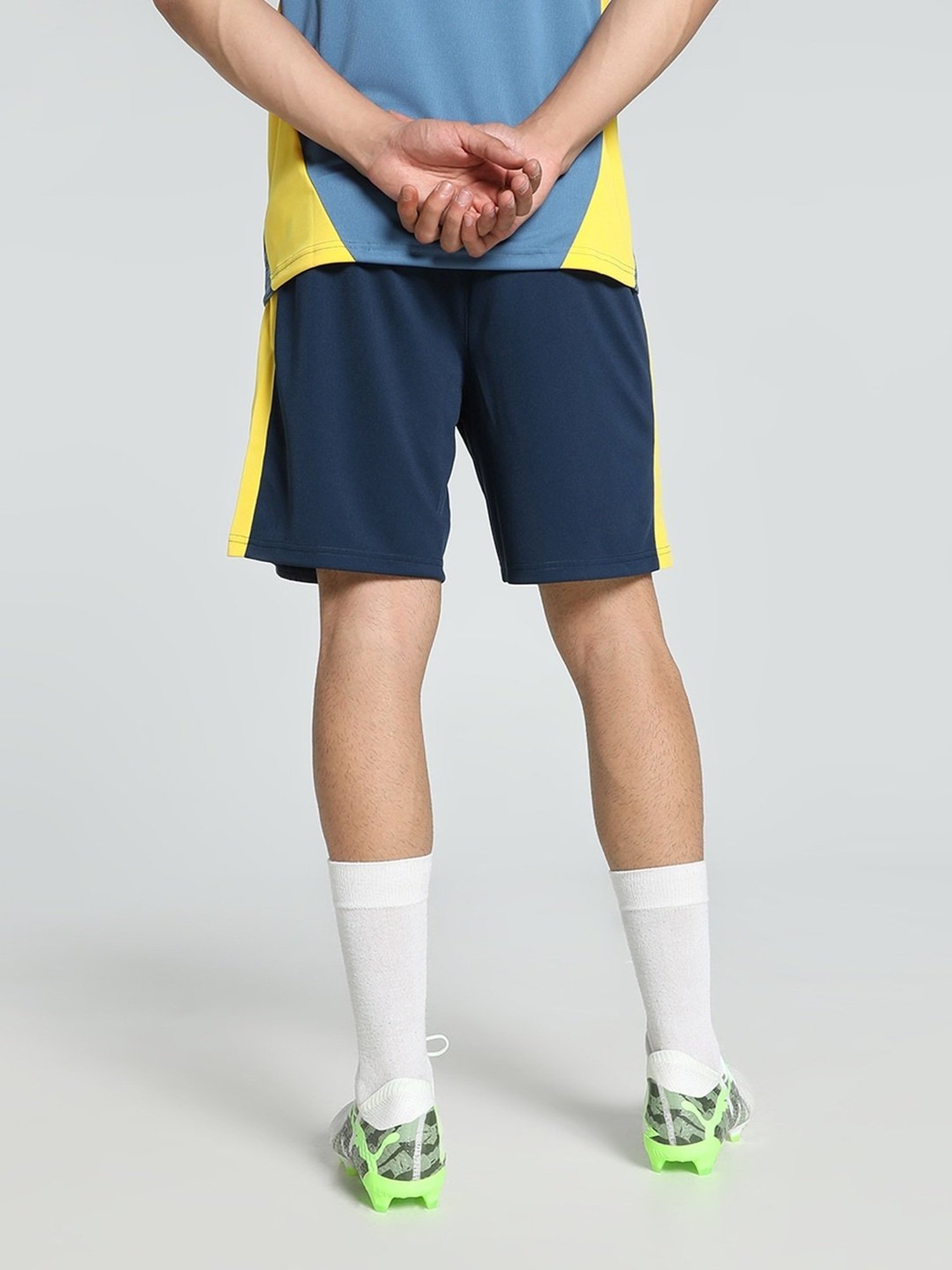 Puma Blue Regular Fit Printed Sports Shorts