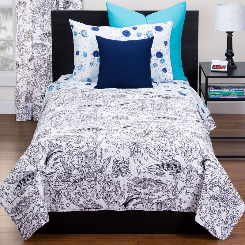 Full/Queen Under The Sea Hidden Pictures Puzzle Quilt - Highlights