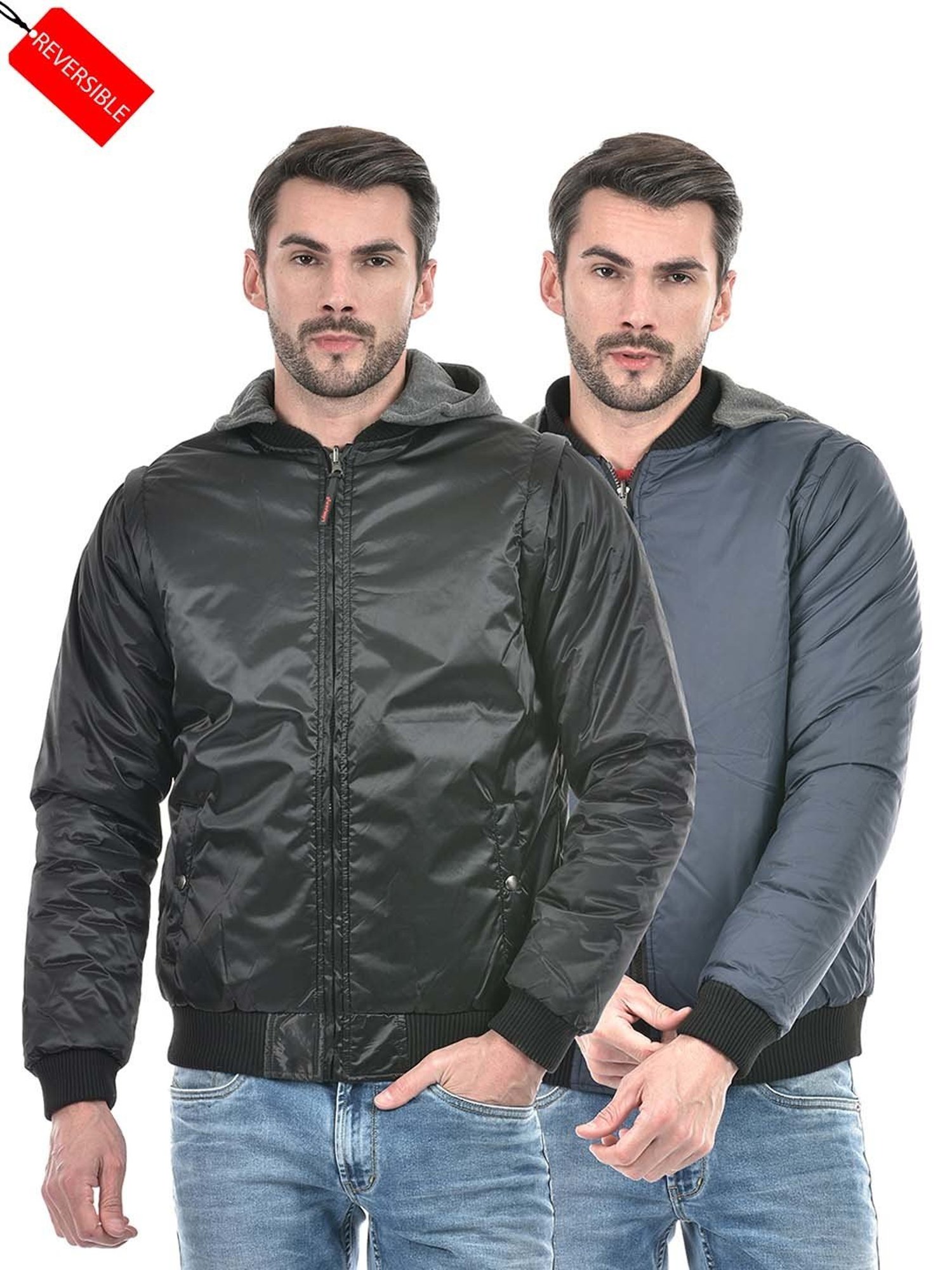 Lawman Pg3 Black & Navy Regular Fit Reversible Jacket