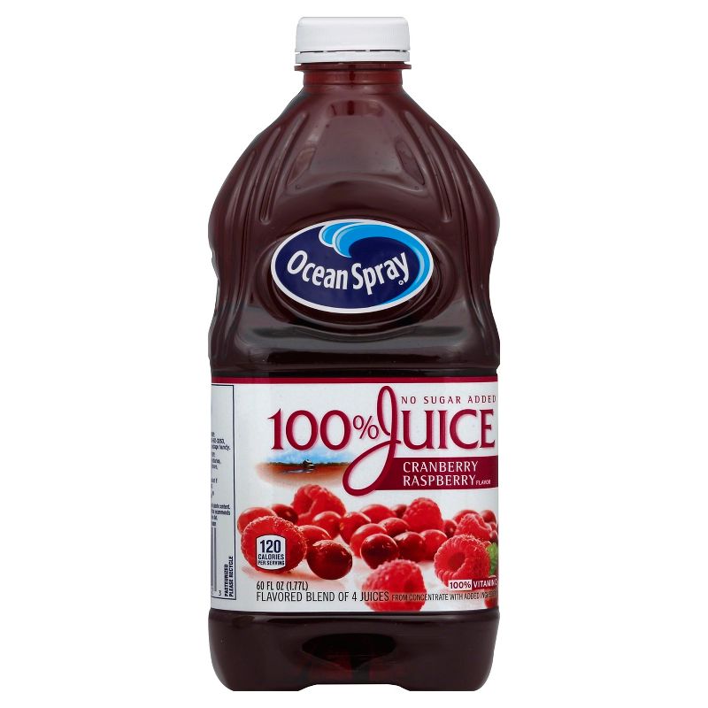 Ocean Spray 100% Cranberry & Raspberry Juice - 60 fl oz Bottle
