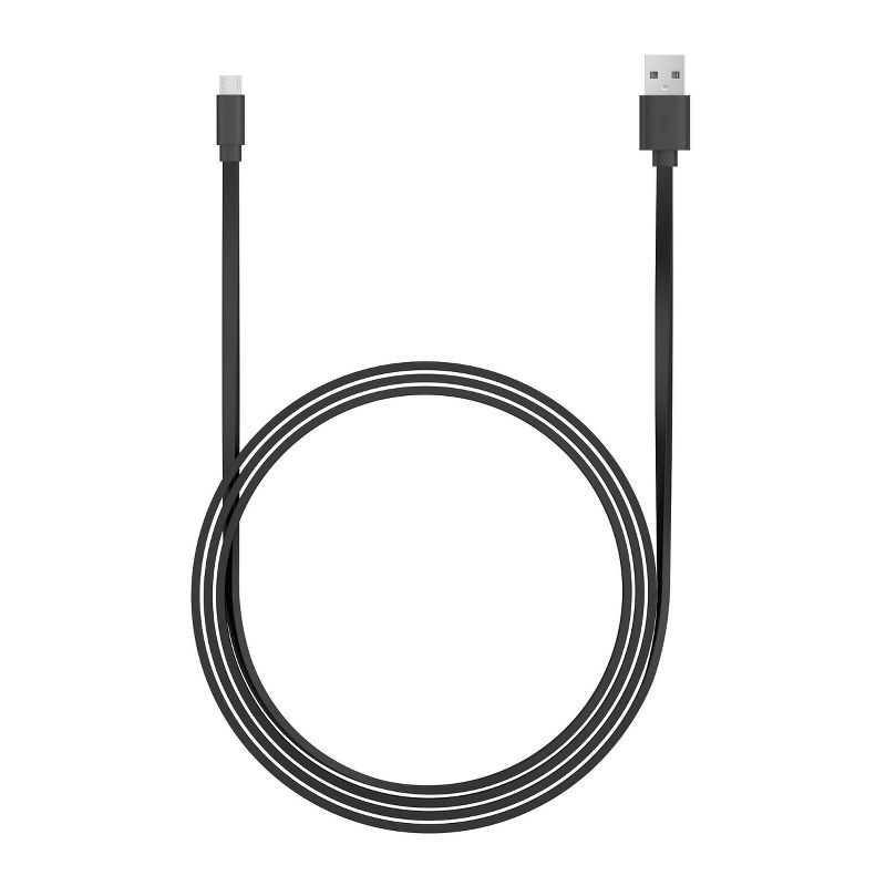 Just Wireless 6ft Flat TPU Micro USB to USB-A Cable - Black