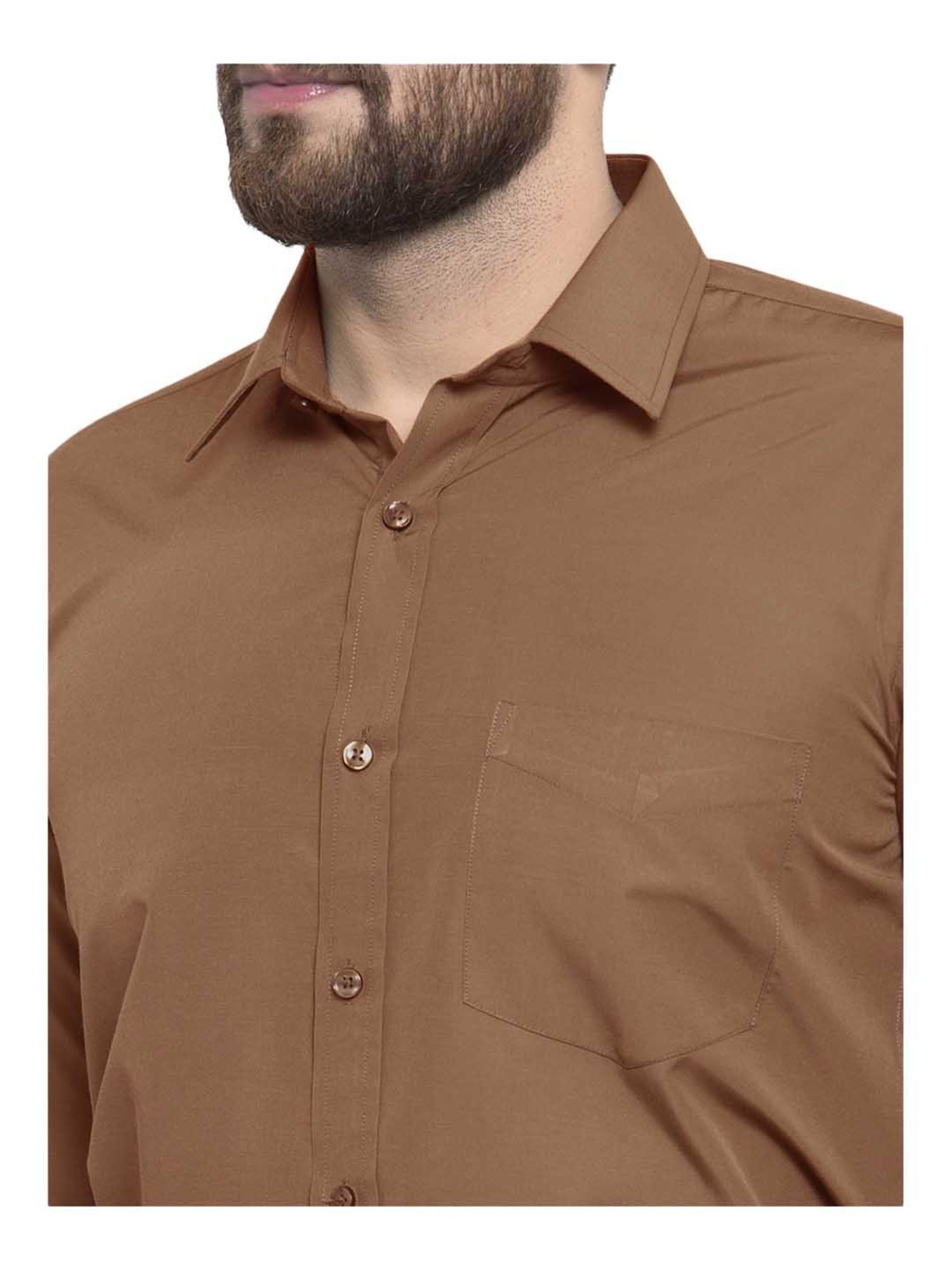 English Navy Dark Brown Full Sleeves Shirt