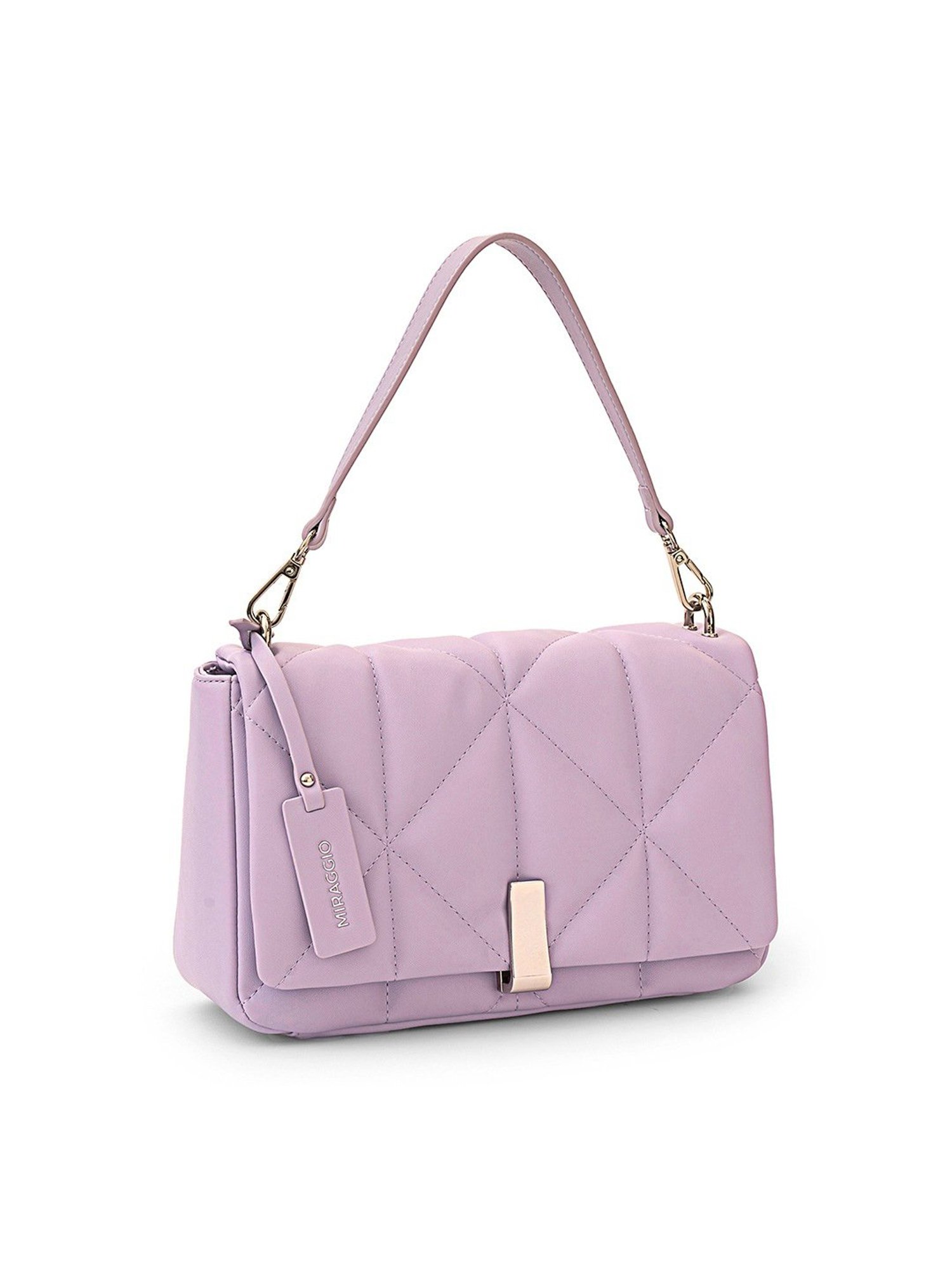Miraggio Genevieve Lavender Quilted Medium Shoulder Handbag