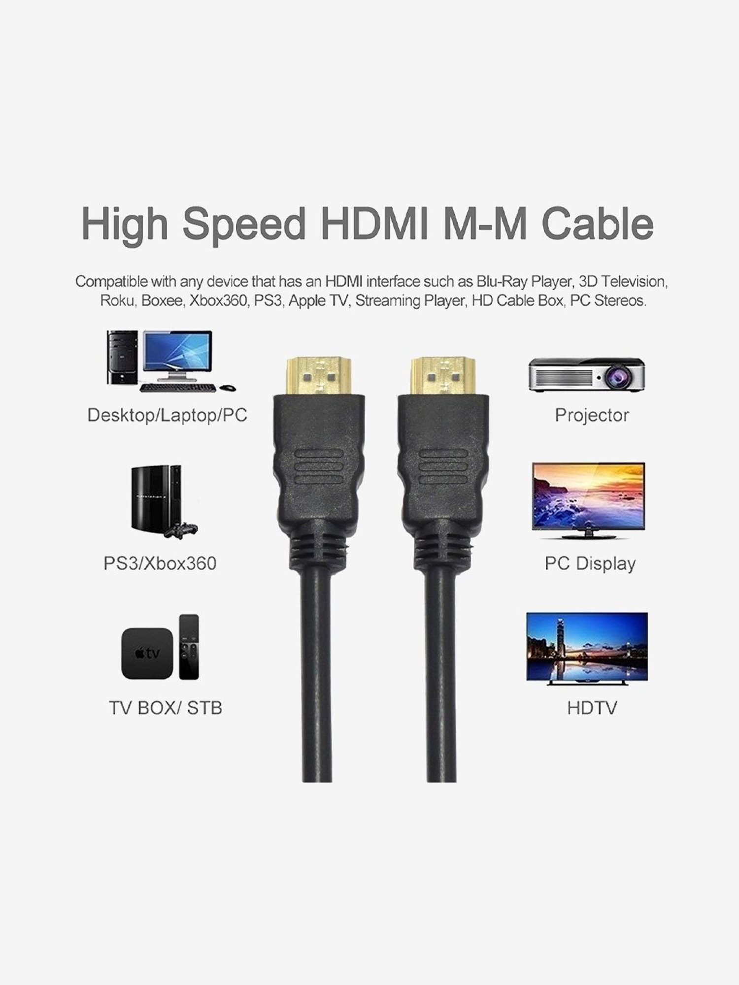 Ebsb High Speed Hdmi Cable Supports Ethernet (Black)