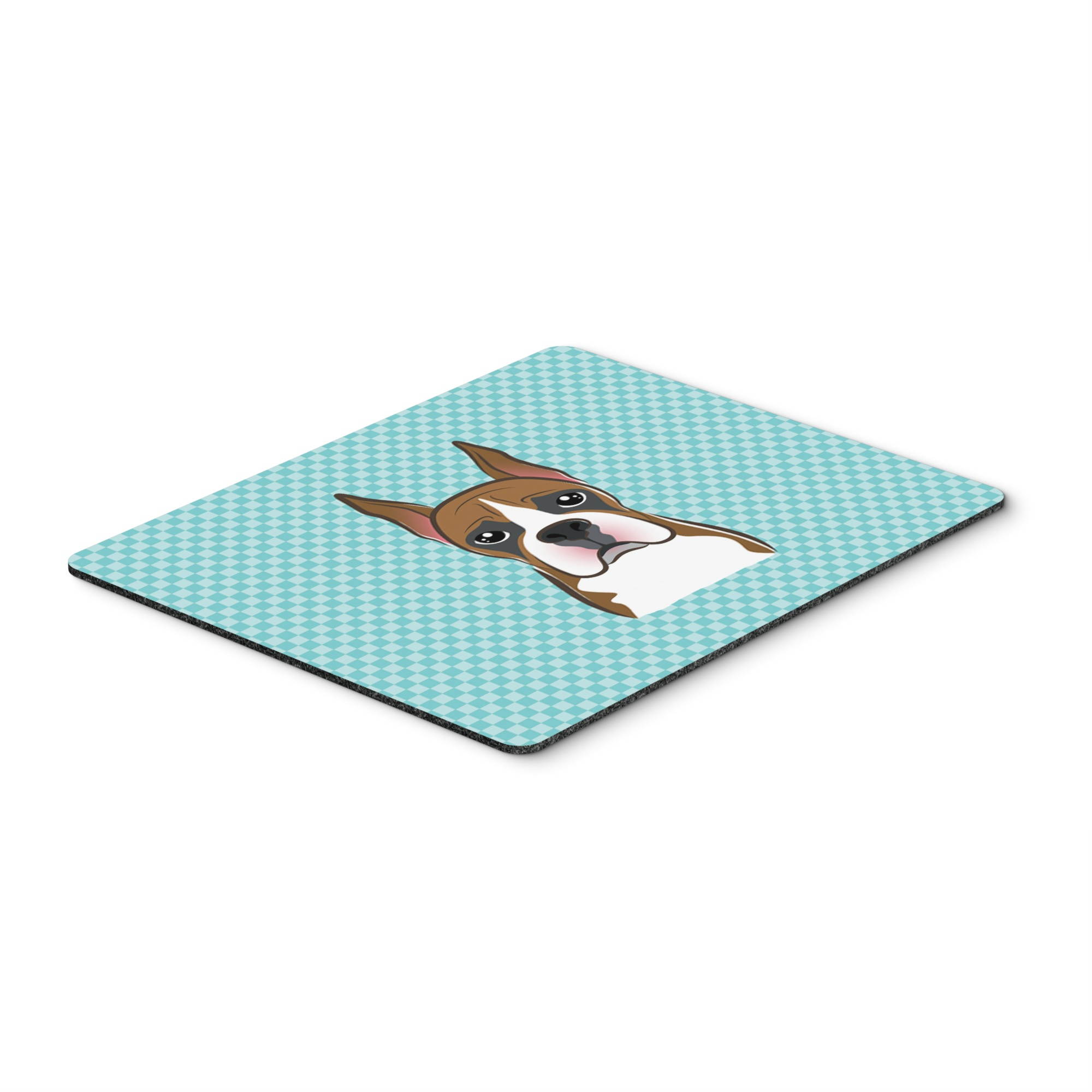 Checkerboard Blue Boxer Mouse Pad, Hot Pad or Trivet BB1161MP