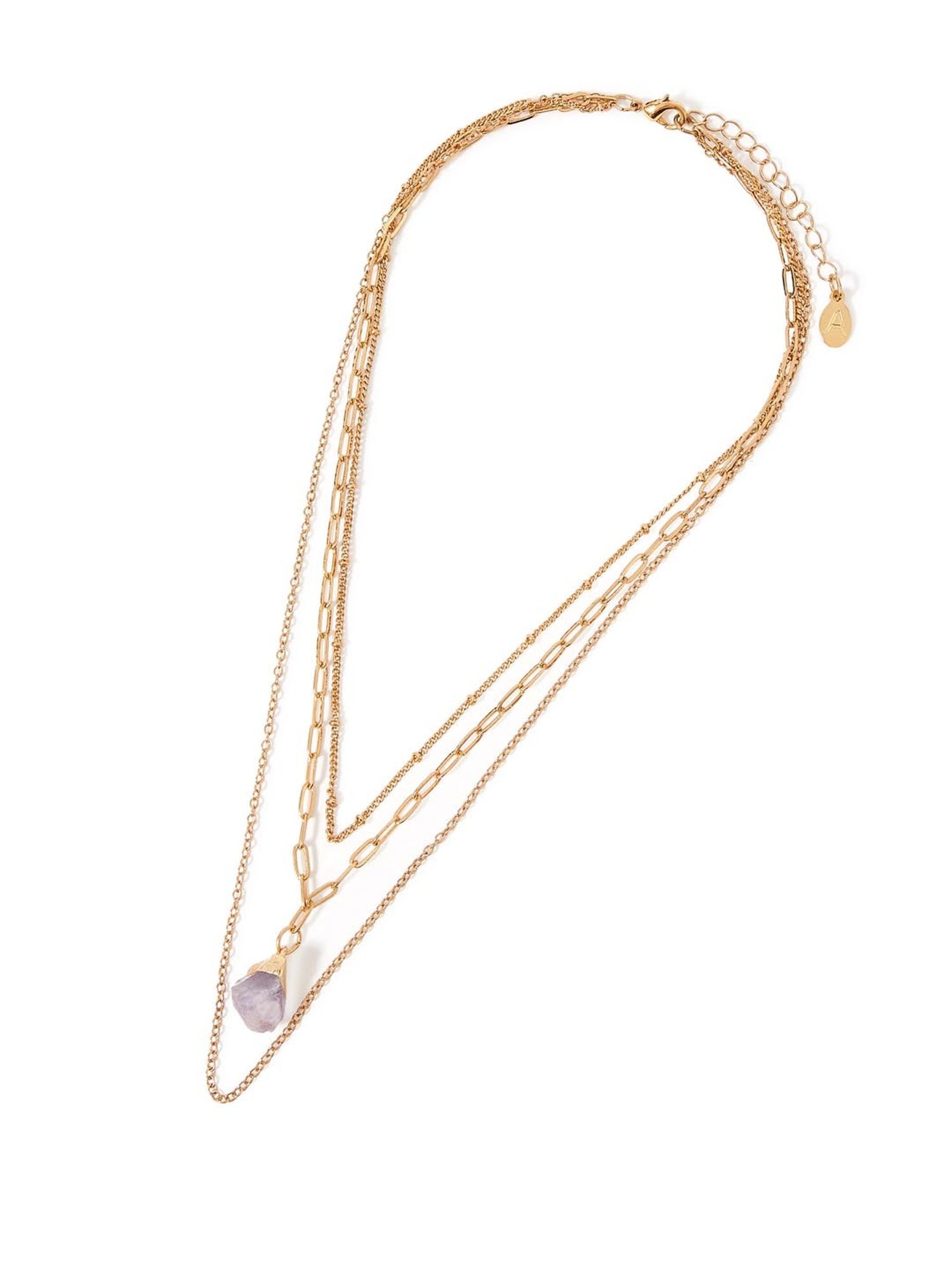 Accessorize London Celestial Purple & Golden Casual Necklace