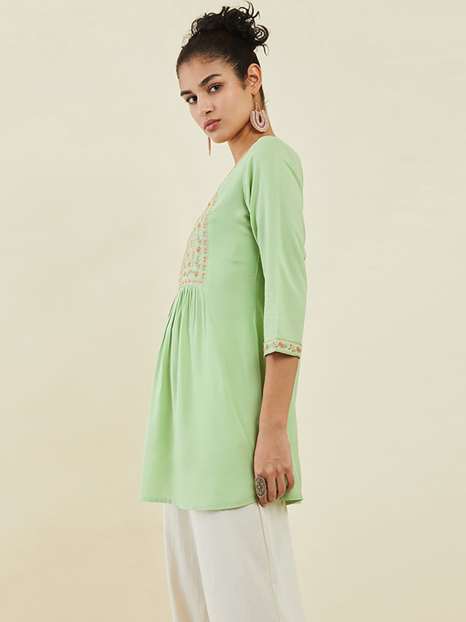 Soch Green Embroidered Tunic