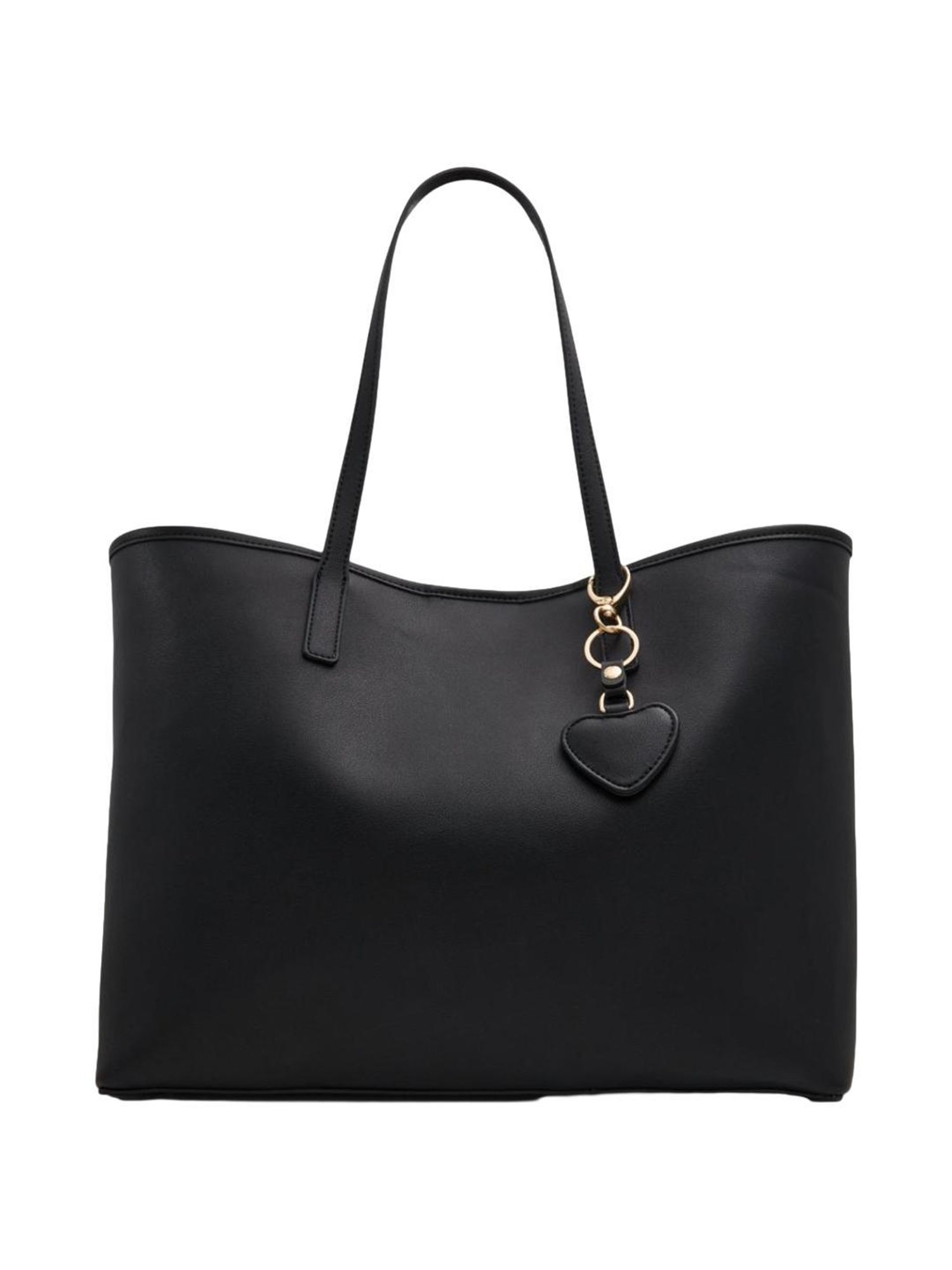 Call It Spring Black Solid Tote Handbag With pouch