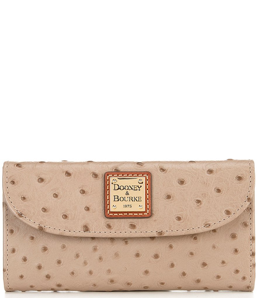 Dooney & Bourke Ostrich Collection Continental Snap Clutch Wallet