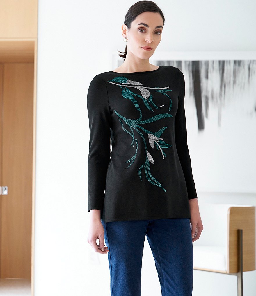 Ming Wang Straight Leg 5-Pocket Style Pull-On Jeans