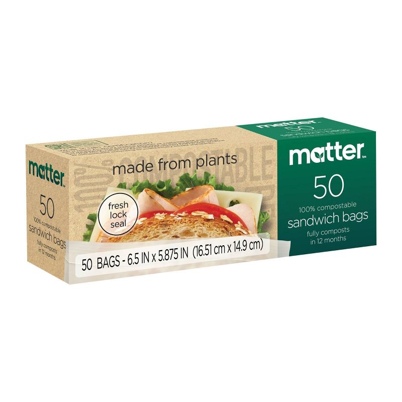 Matter 100% Compostable Sandwich Bags - 50ct